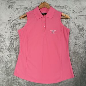 Greg Norman Women's Sleeveless Golf Polo S/P Pink Cocotal Punta Cana Play Dry